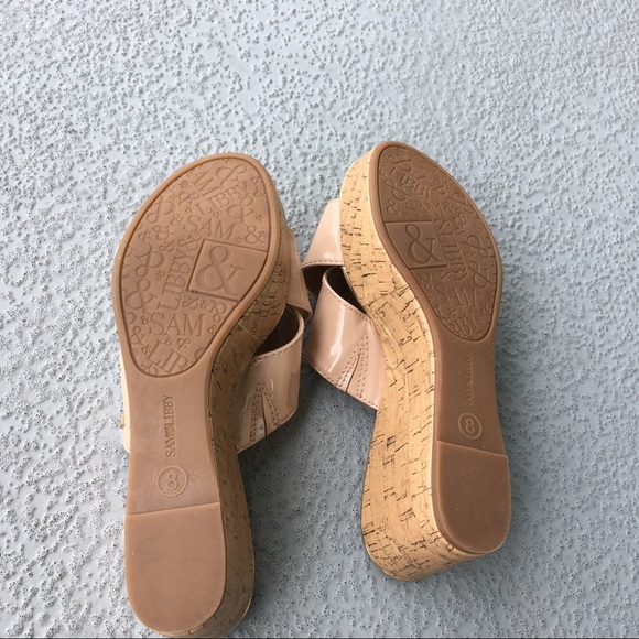 Sam & Libby Pink Wedge Sandals Size 8 - Picture 4 of 8